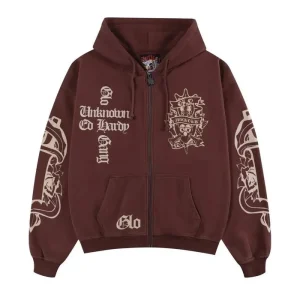 Ed Hardy X Glo Gang Glo Dagger Full Zip Hoodie