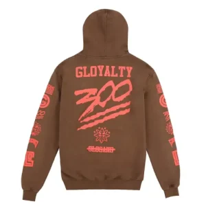 Glo Gang 300 Gloyalty Hoodie (Brown/Electric Red)