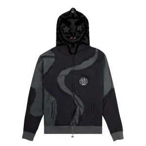 Glo Gang Curve Cut Full Zip Hoodie (Black)