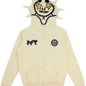 Glo Gang Hoodie Full Zip Beige