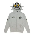 Grey Glo Gang Zip Up Hoodie