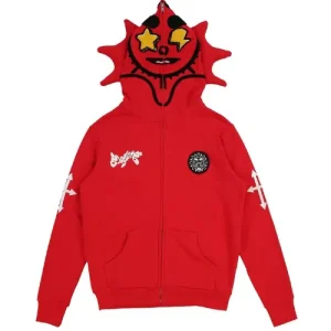 Red Glo Gang Man Zip Up Hoodie