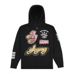 Scattered Glo Gang Zip Up Hoodie (Black