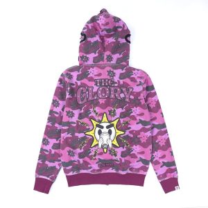 The Glory Full Zip Hoodie Purple Wash Camo